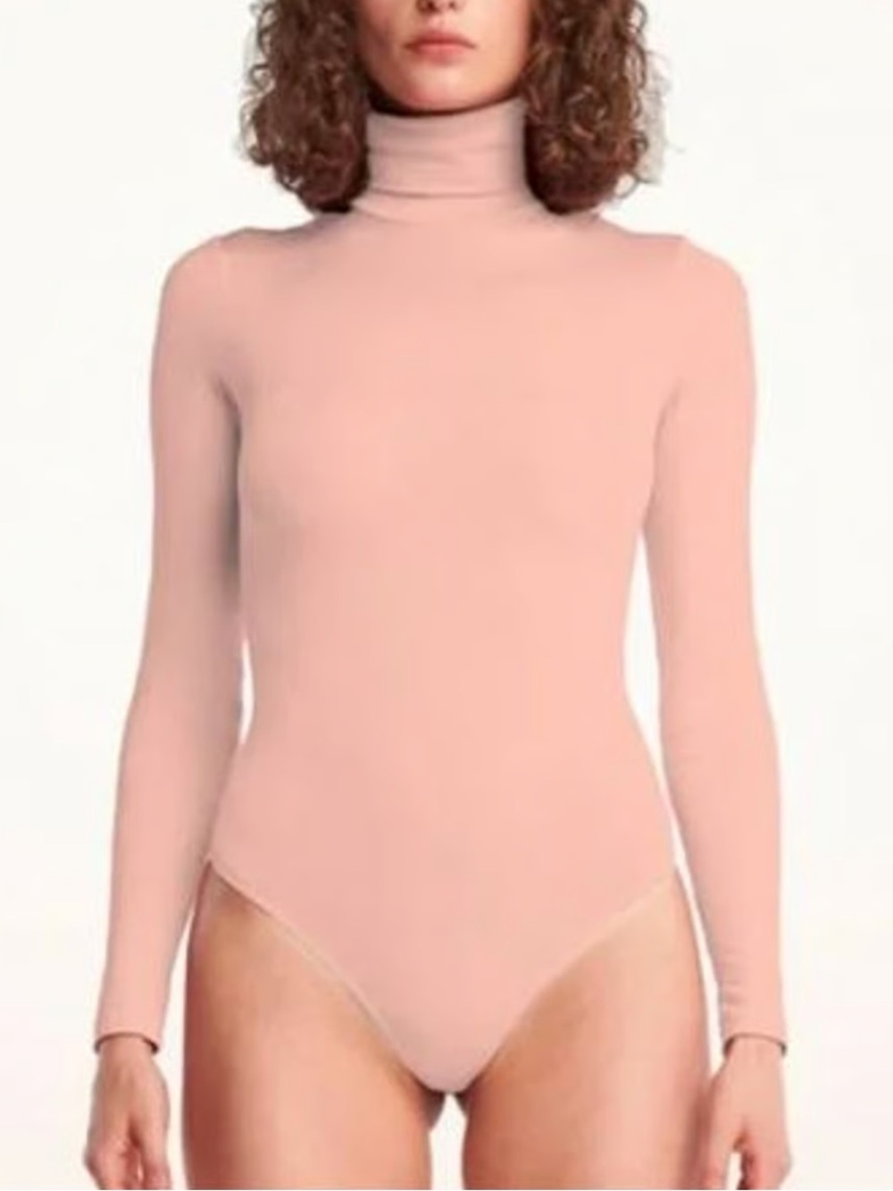 Wolford Pink Long-Sleeve Turtleneck Bodysuit